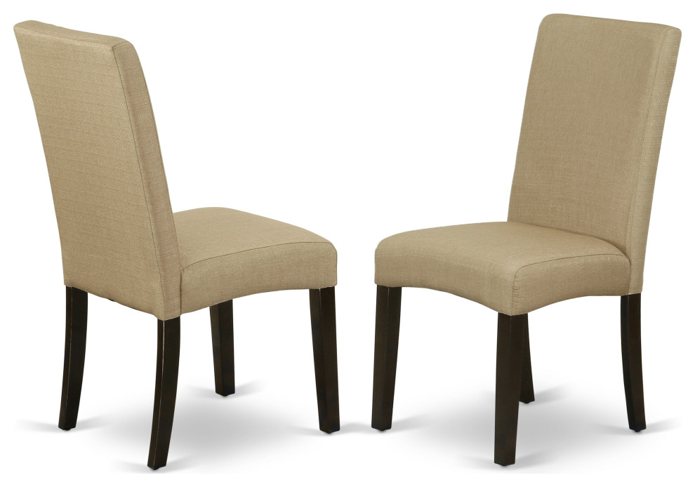 Parson Chair With Black Leg and Linen Fabric  Black Color  Set of 2   Transitional   Dining Chairs   by Kolibri Decor  Houzz