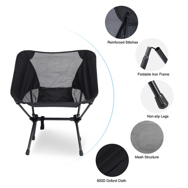 Portable Camping Chair With Ultralight Storage Bag Outdoor Fishing Backpacking