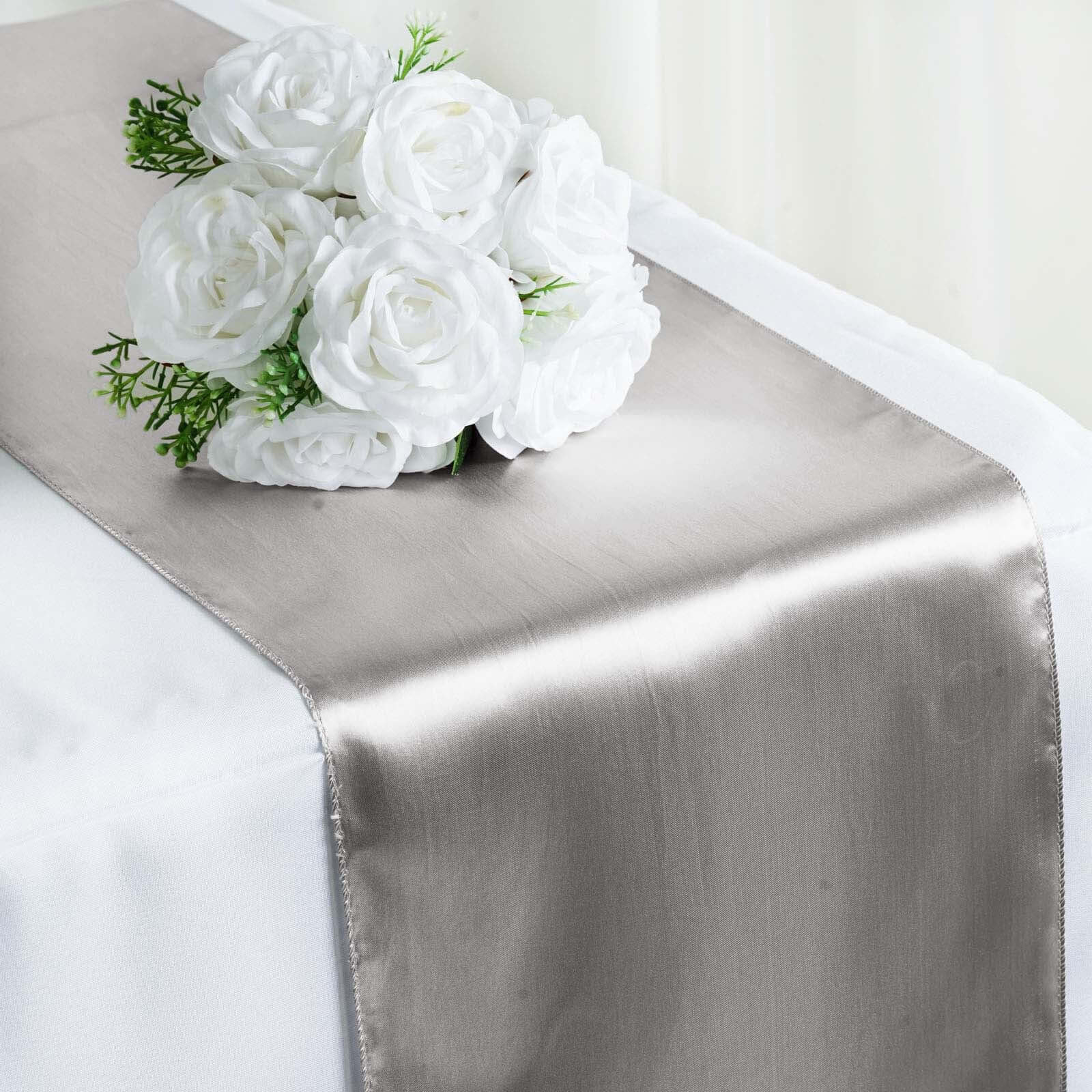 Silver Satin Table Runner 12