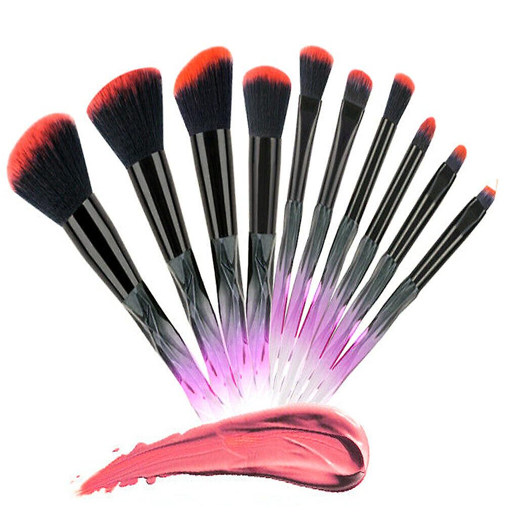 Make Up Brushes Crystal Handle Lip Powder Foundation Black Red Uk 10pcs