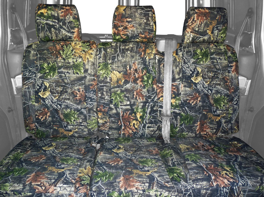 2003-2007 Ford F-250 Super Duty|Ford F-350 Super Duty|Ford F-450 Super Duty Rear Row 60/40 Split Bench Hunter Camouflage Insert and Trim Camouflage Custom Seat Cover