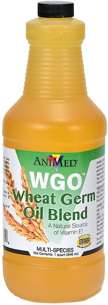 AniMed WGO Wheat Germ Oil Blend Horse Supplement， 1-qt bottle