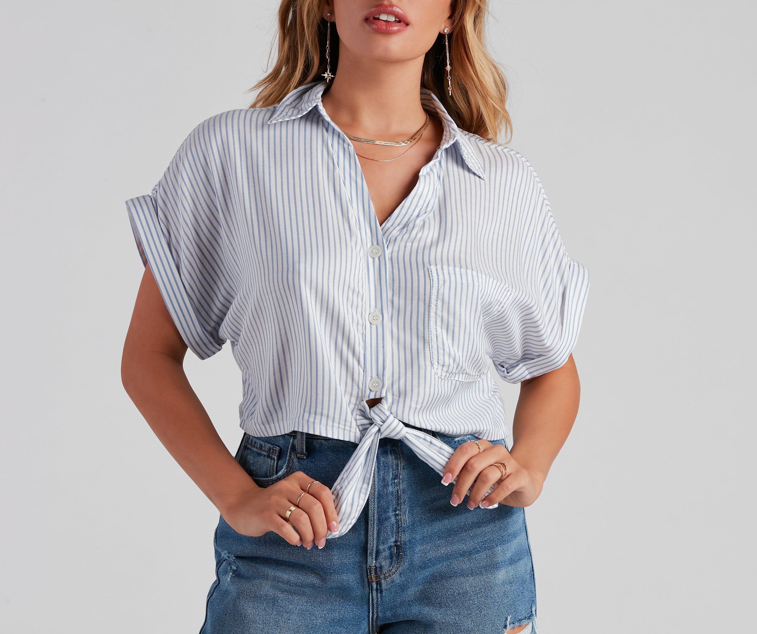 Beach Cottage Striped Linen Top