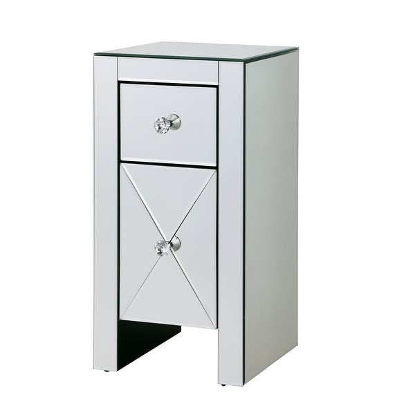 Mirrored Side Table End Table Nightstand with Drawers