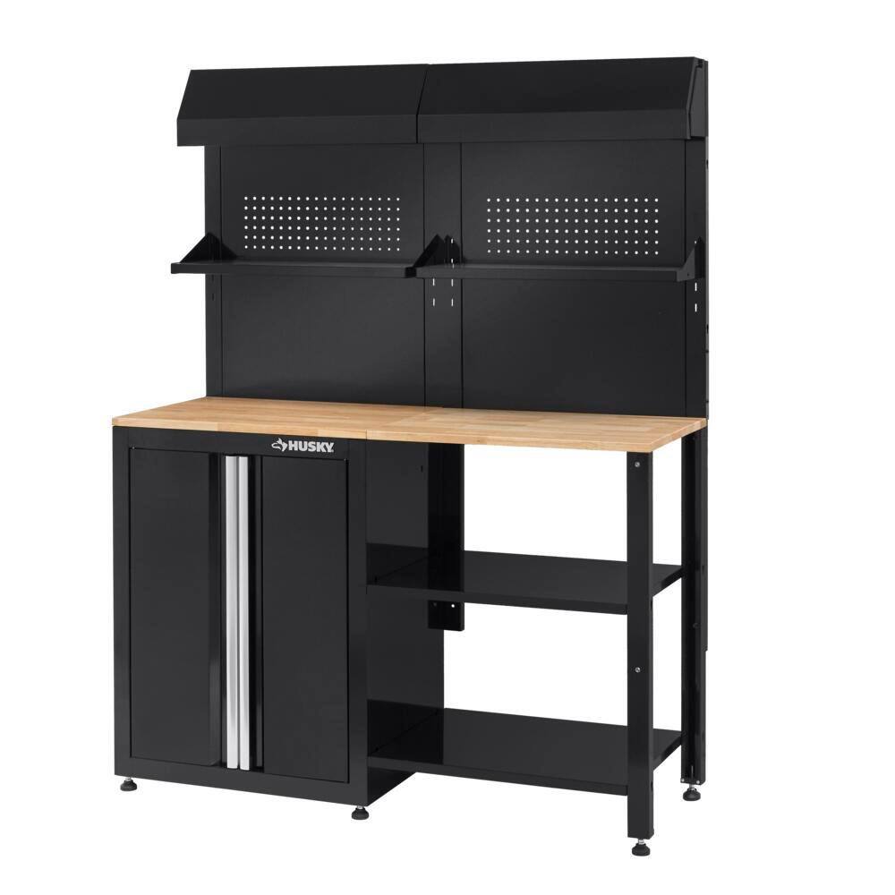 Husky 6-Piece Ready-to-Assemble Steel Garage Workstation in Black (53 in. W x 69.5 in. H x 19.5 in. D) G52006S1-US