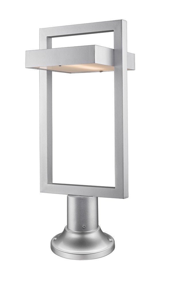 12W 1 Led Outdoor Pier Mount Lantern in Contemporary Style 10.5 inches Wide By 23.75 inches High-Silver Finish Bailey Street Home 372-Bel-2750877