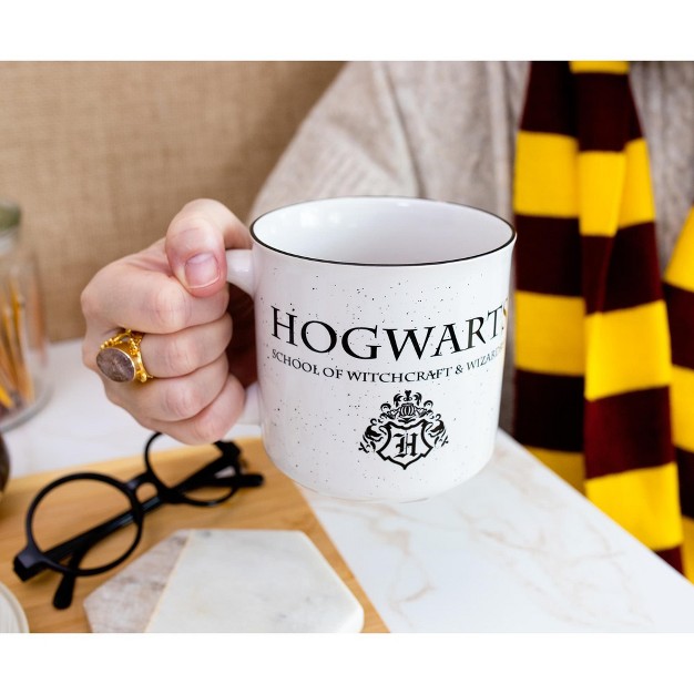 Silver Buffalo Harry Potter Hogwarts Logo Ceramic Camper Mug 20 Ounces