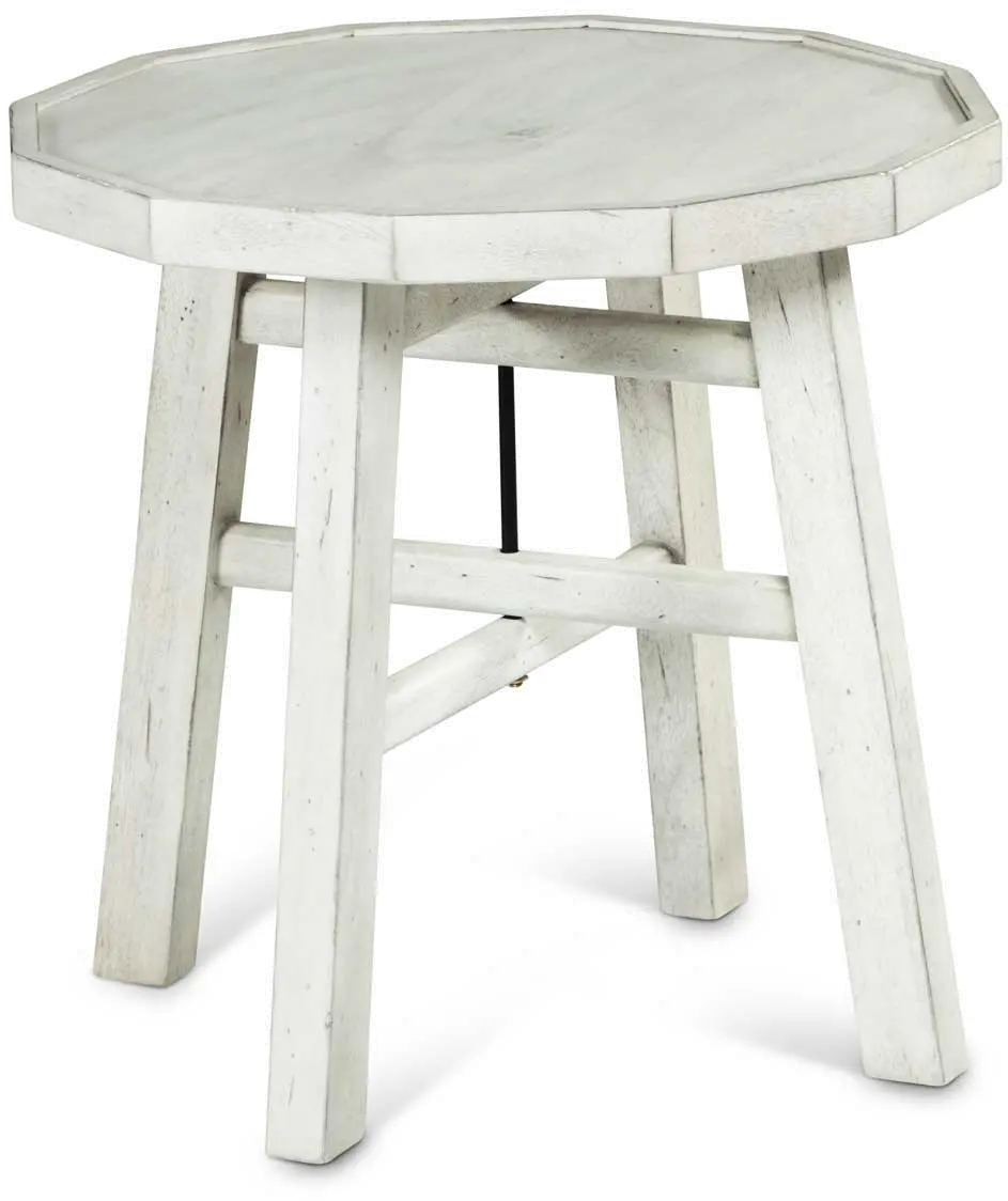 Paisley Antique White End Table