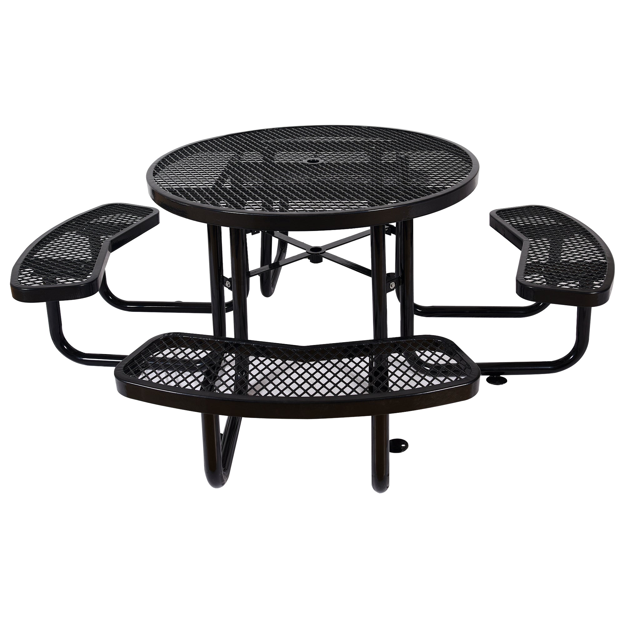 Round Outdoor Steel Picnic Table 46