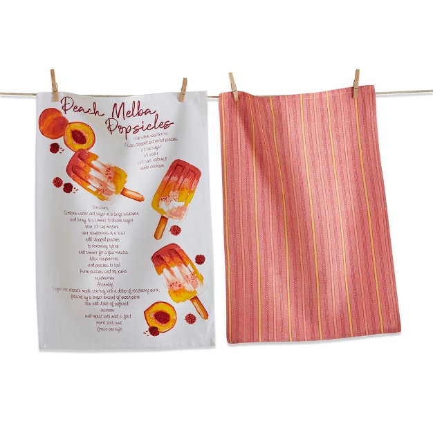 Tagltd Peach Melba Dishtowel Set Of 2