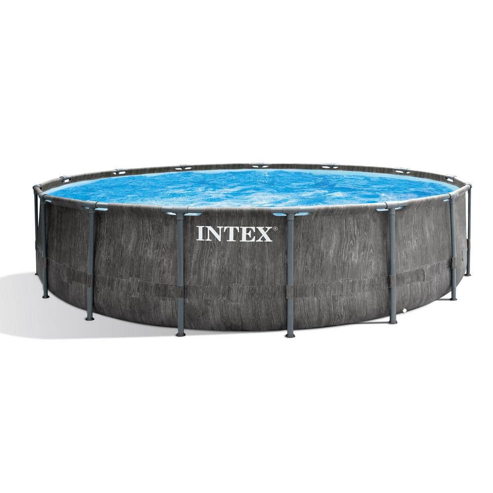 INTEX 15 ft. Round 48 in. Deep Prism Steel Frame Pool Set with Cover, Ladder, & Pump 26741EH