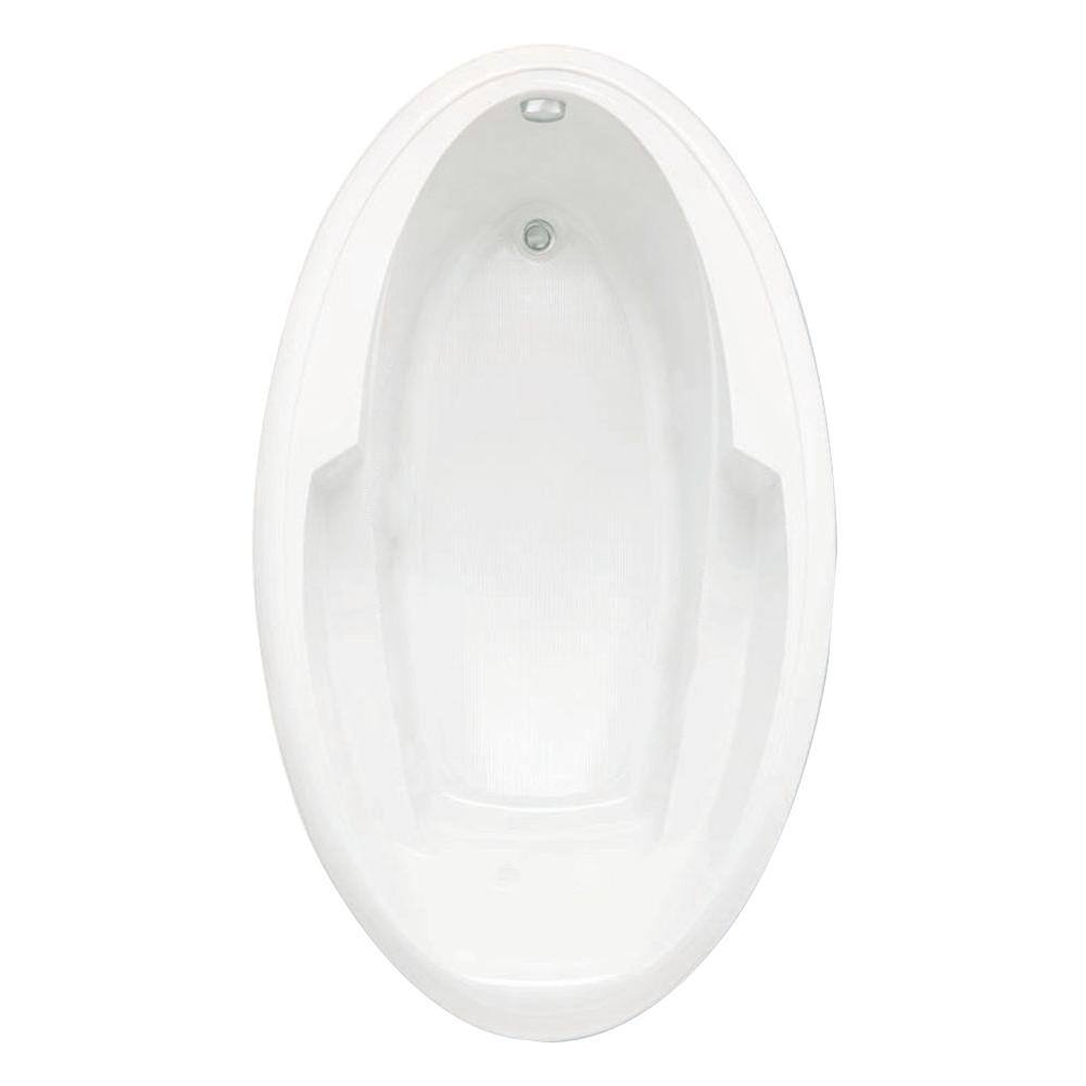 Aquatic Ariel III 72 in. x 41 in. Acrylic Reversible Drain Oval Drop-In Soaking Bathtub in White 826541916668