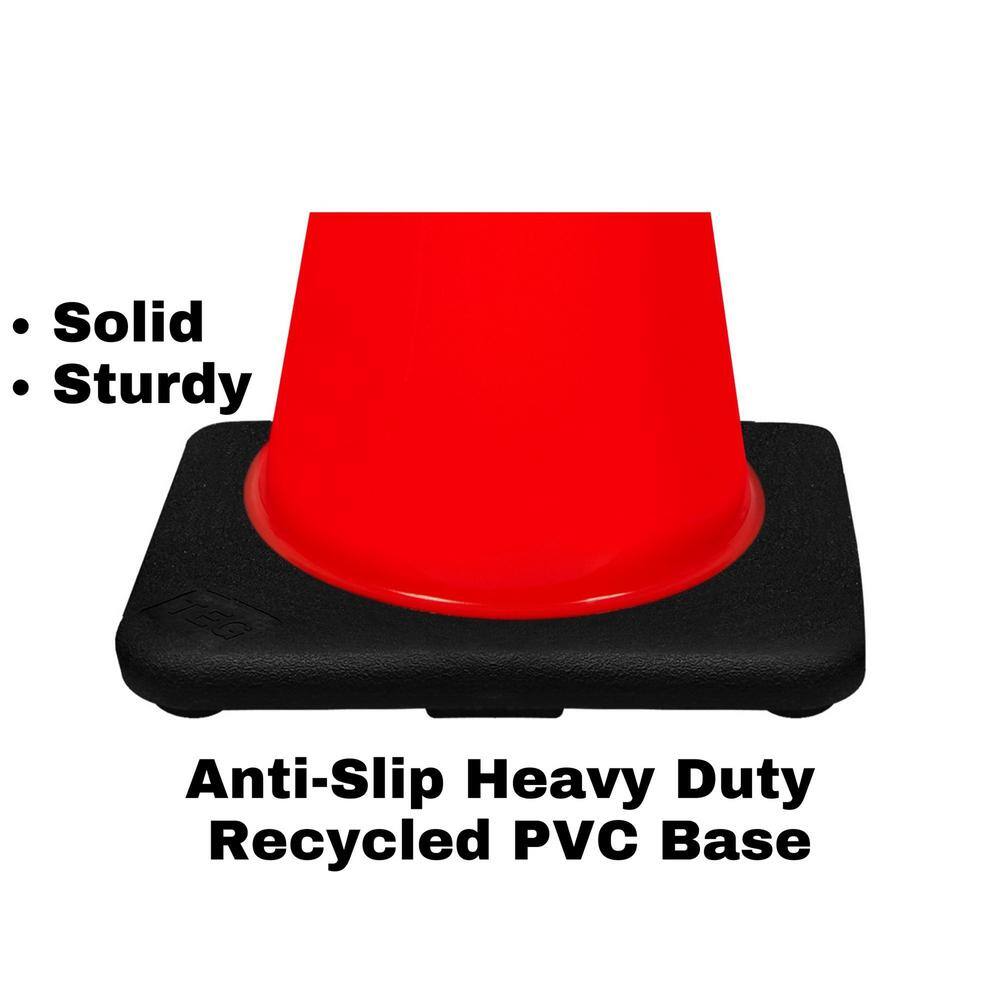 Vanity Art 18 in. Orange PVC Non-Reflective Safety Cone with Black Base (Pack of 6) VA18NRSC