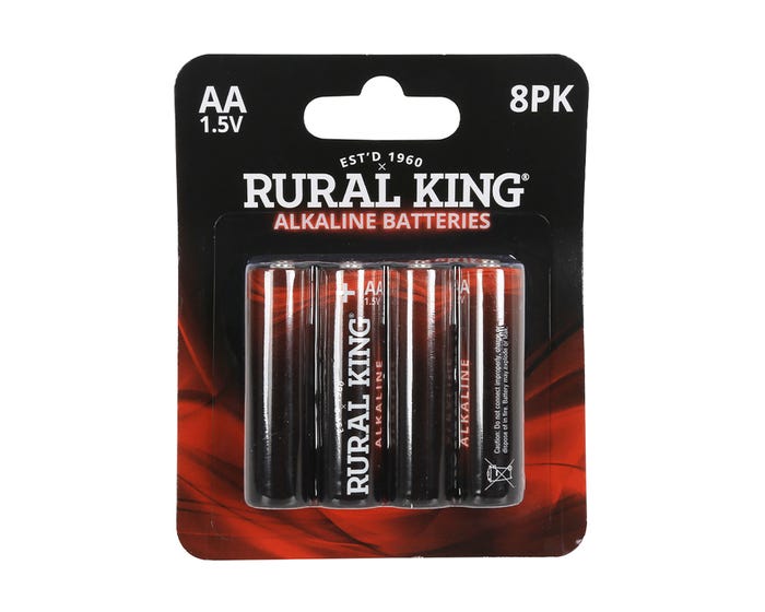 Rural King AA Alkaline Batteries， 8 Pack - AA8PKALK