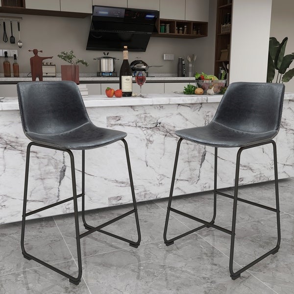 2 Set Faux Leather Bar Stool