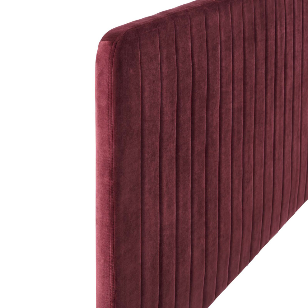 Milenna Channel Tufted Performance Velvet King/Cal King Headboard   Contemporary   Headboards   by ShopFreely  Houzz