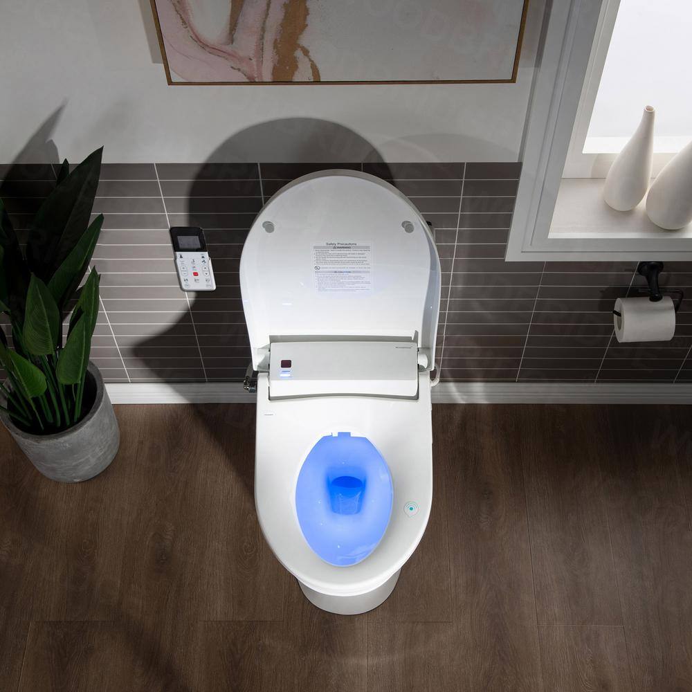 WOODBRIDGE Journey One Piece 1.1GPF1.6 GPF Dual Flush Elongated Toilet with Advance Smart Bidet Toilet in White T-0022