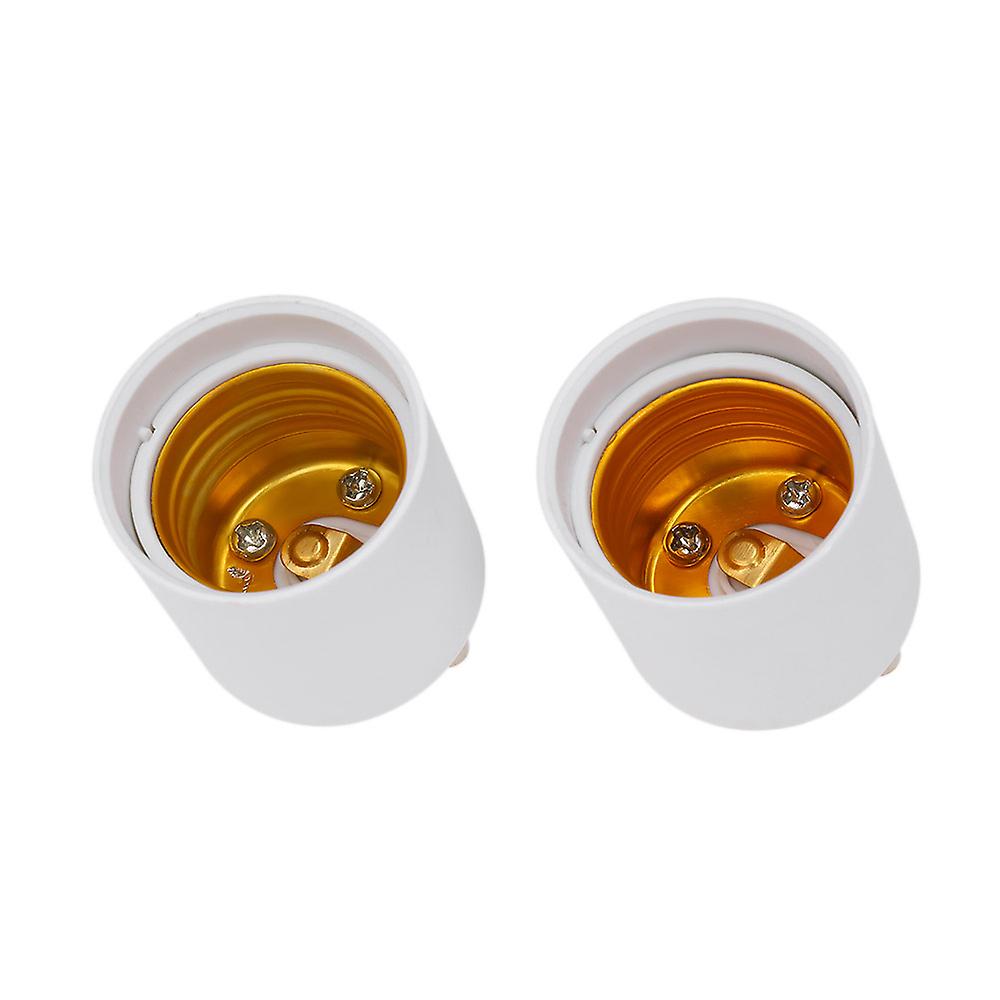 2 Pcs Gu24 To E26 E27 Adapter Led Light Bulb Holder Socket Converter Pbt Fireproof Material Gu24 Pin Base Fixture To E26 E27 Standard Screw-in Socket