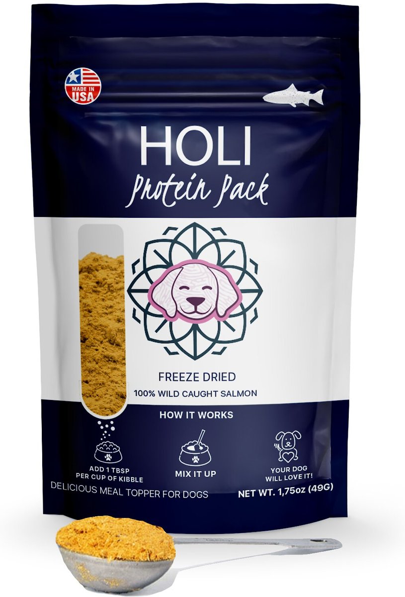 HOLI Wild Caught Salmon Protein Pack Grain-Free Freeze-Dried Dog Food Topper