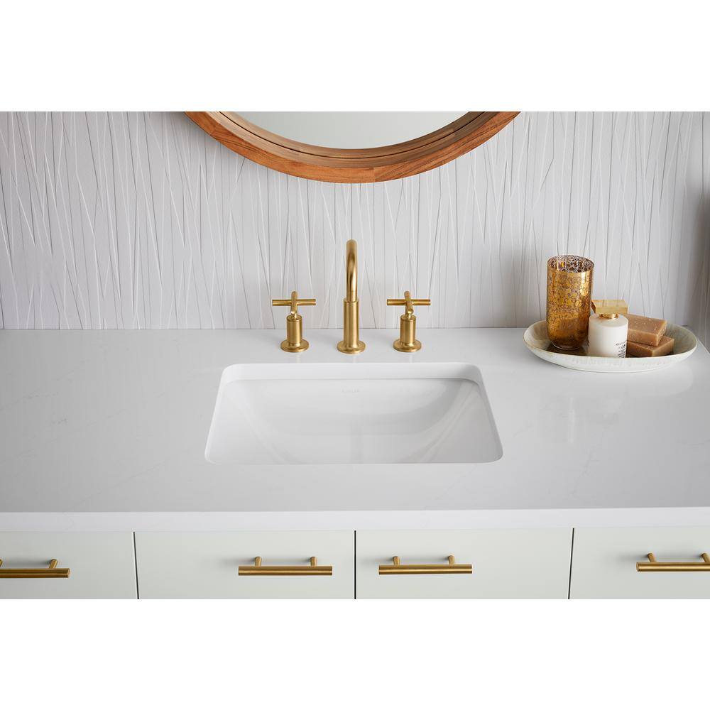 KOHLER Caxton Rectangle Undermount Bathroom Sink in White K-EC20000-0