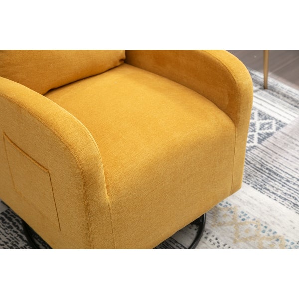 Modern Upholstered Swivel Chair with Left Bag