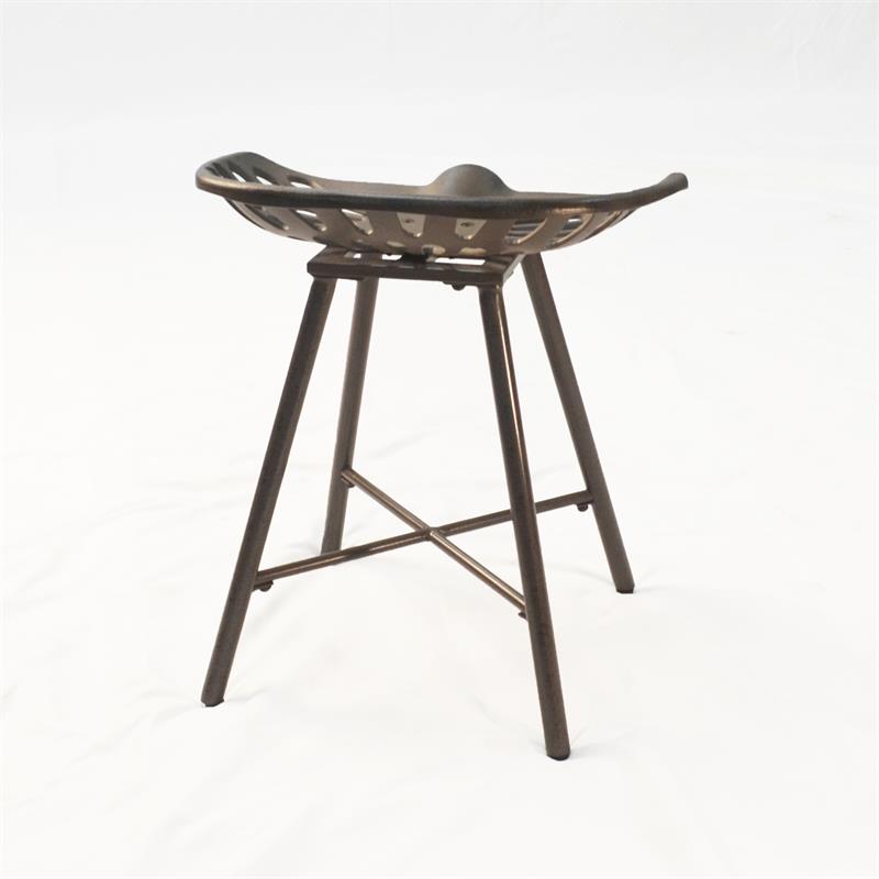 Pemberly Row Transitional Metal Tractor Seat Fireside Bench in Industrial Gray