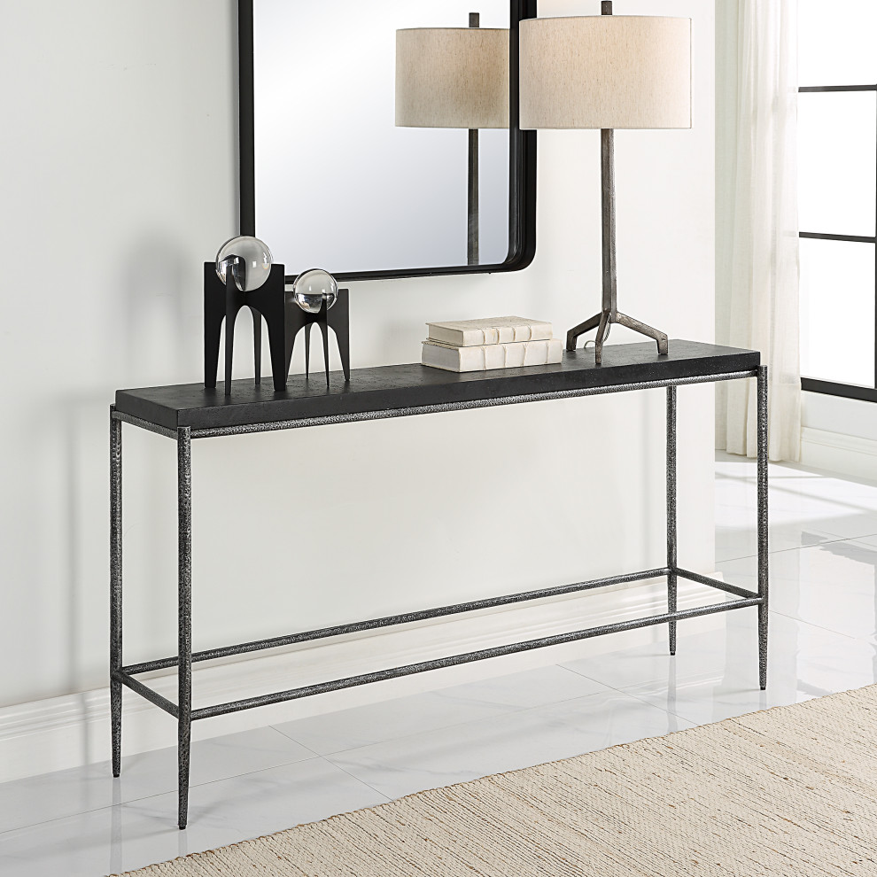 Crescendo Black Concrete Console Table   Console Tables   by Ownax  Houzz