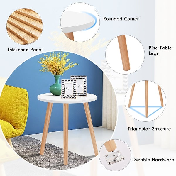 Elegant Round Coffee Side Table with Stable Legs for Home and Office