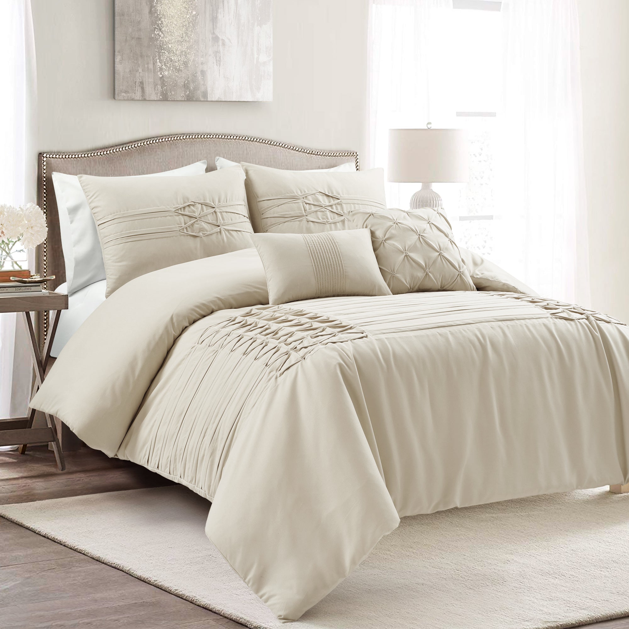 Arora Pleat 5 Piece Comforter Set