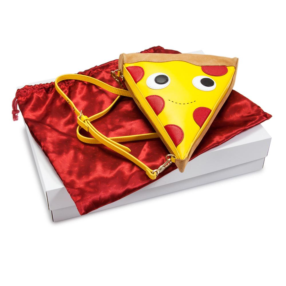 Yummy World Leather Pizza Clutch Purse Bag