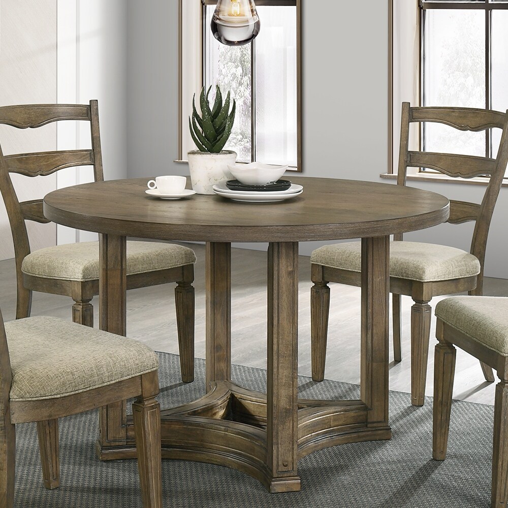 Parfield Round Dining Table in Walnut Finish   Walnut Finish