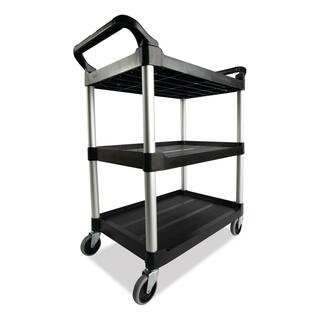 Rubbermaid Commercial Products 300 lb. Holding Capacity Utility Cart with Swivel Casters in Black RCP409100BLA