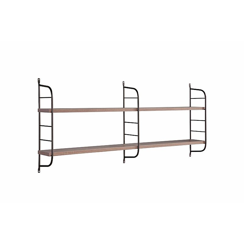 FC Design Mounted Two Tier Wall Shelf with 2 Adjustale Shelves