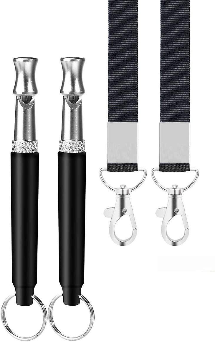 Dog Whistle; 2 Pack Professional Ultrasonic Dog Whistle To Stop Barking; Recall Training; Adjustable Ultrasonic Silent Dog Whistle; With Black Lanyard