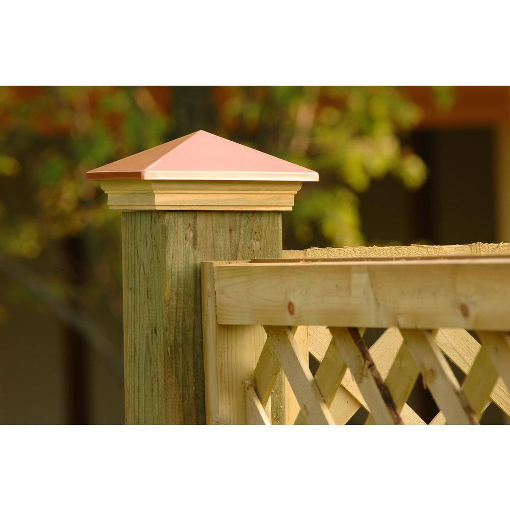 Verona 4 in. x 4 in. Copper High Point Pyramid Post Cap 58674