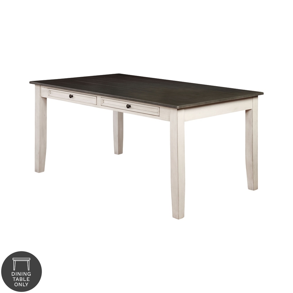 Furniture of America Lyndale Farmhouse White 64 inch Counter Height Table (Table Only)