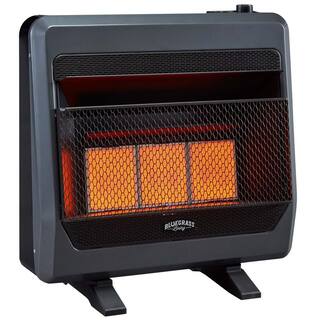 BLUEGRASS LIVING 28000 BTU Propane Gas Unvented Infrared Gas Heater With Blower and Base Feet 200090