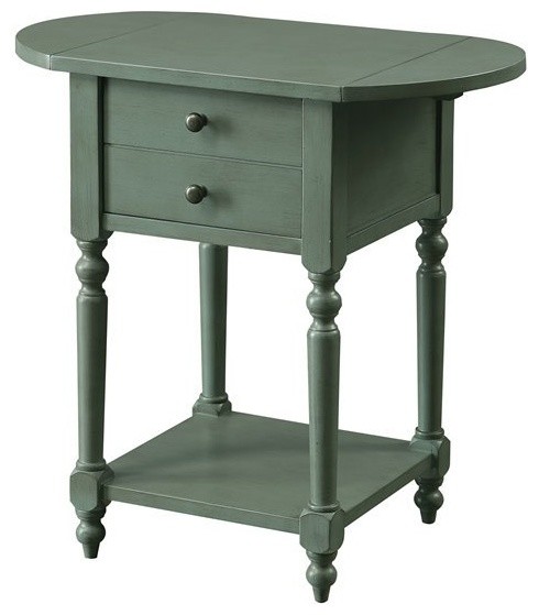 Furniture of America Mendez Wood Drop Leaf Side Table in Antique Gray   Farmhouse   Side Tables And End Tables   by Homesquare  Houzz