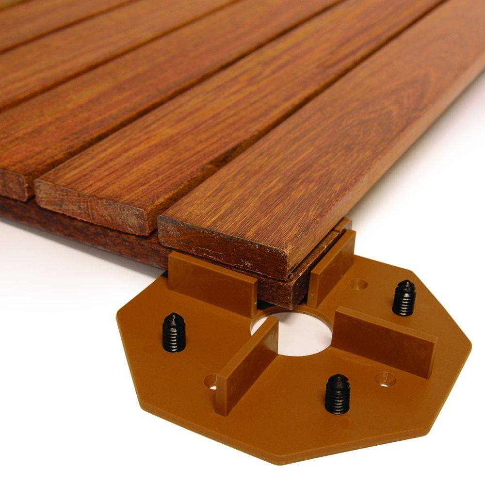 DeckWise WiseTile Hardwood Brown Hardwood Deck Tile Connector TILE-CONN-BR-1