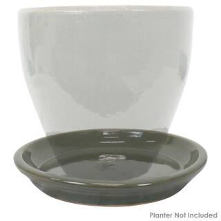 Sunnydaze 11.75 in. Gray Ceramic Planter Saucer (Set of 2) AP-275