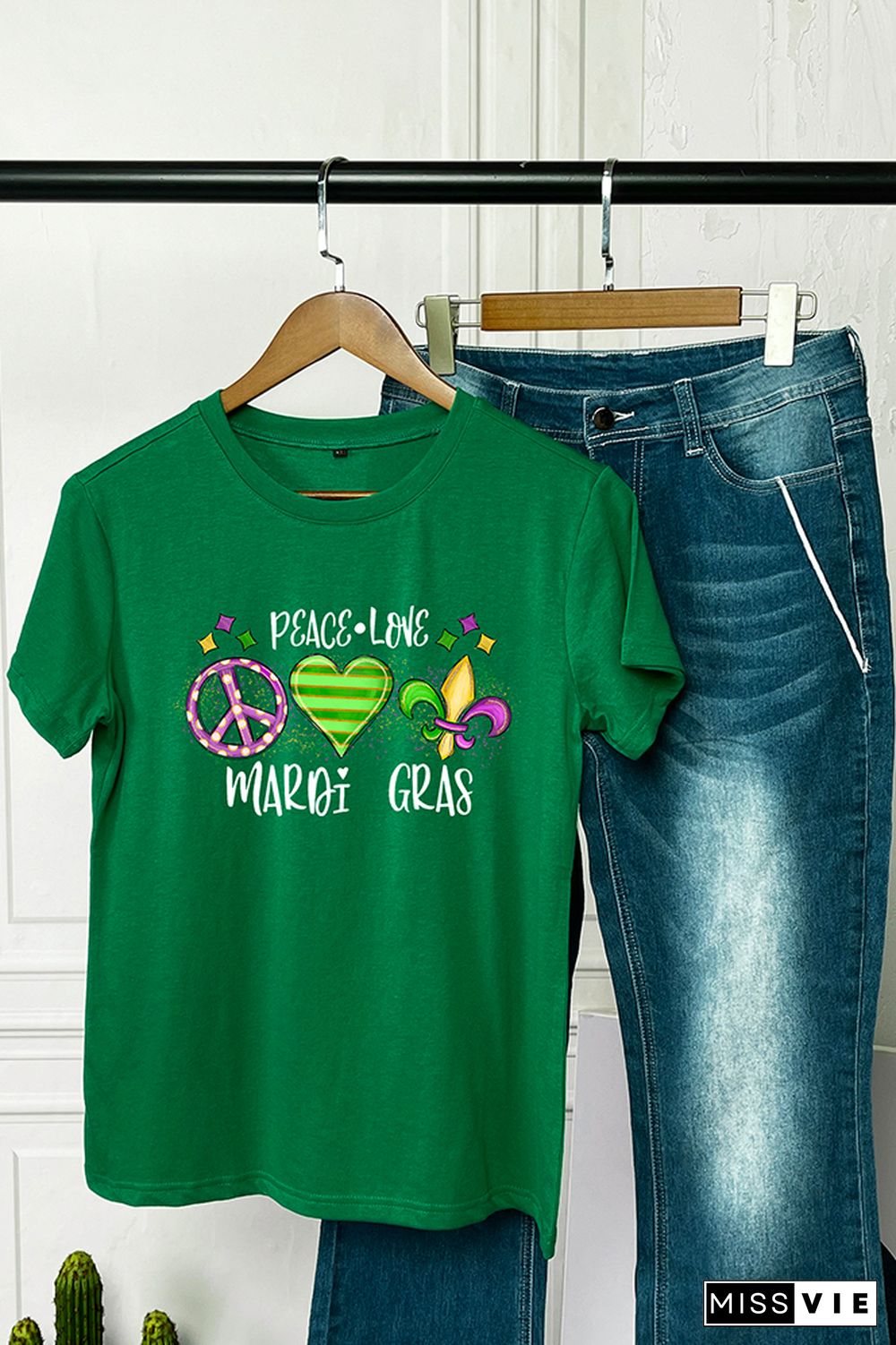 Mardi Gras Short Sleeve Graphic Tee Wholesale