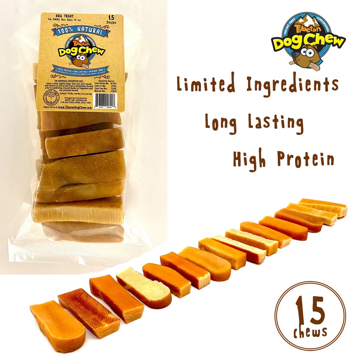 Tibetan Dog Chew Small Breed Grain-Free Sticks Dog Treats