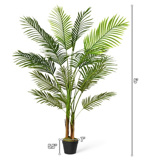 Costway 5ft Artificial Phoenix Palm Tree Plant For Indoor Home Office Decoration