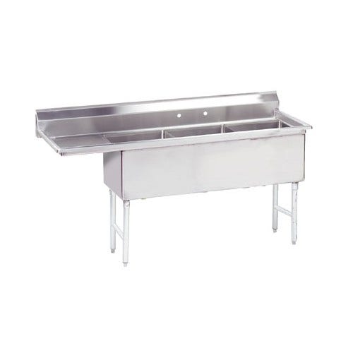 Advance Tabco FC-3-1515-15L Fabricated 3 Bowl Sink， 15