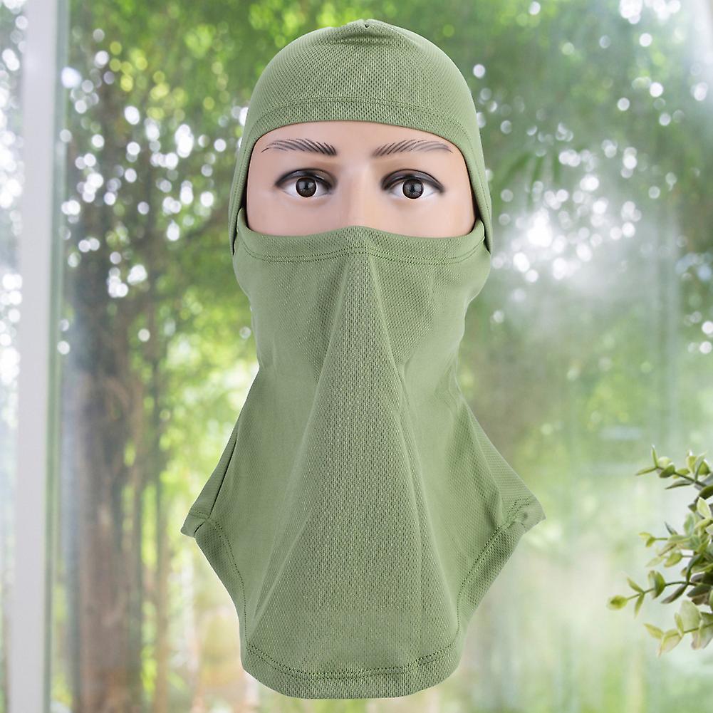 Outdoor Sunscreen Sports Headgear Multifunctional Moisture Absorption Full Face Mask Pea Green