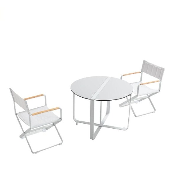 White Outdoor Round Table | Higold Clint