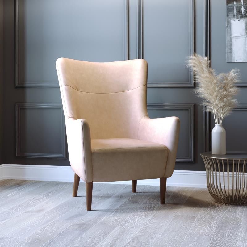 Light Brown Wingback Accent Chair   Midcentury   Armchairs And Accent Chairs   by PARMA HOME  Houzz