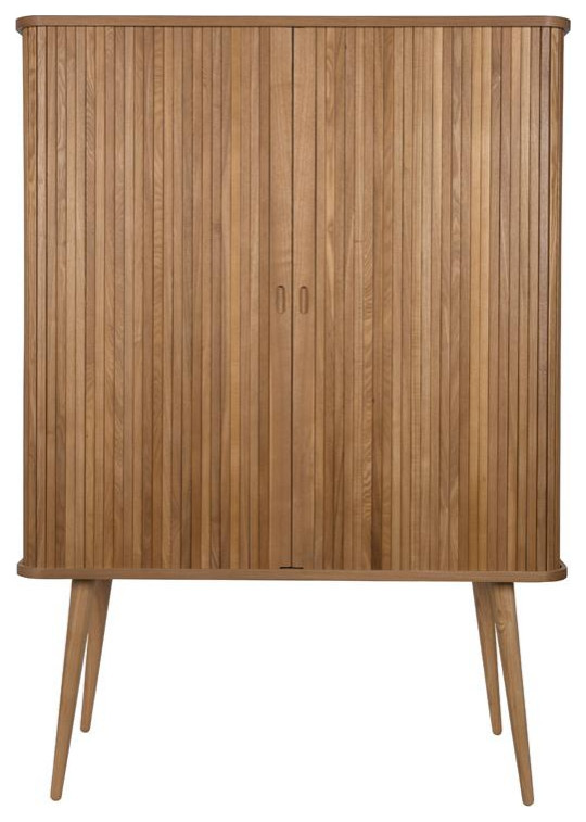 Tambour Sliding Doors Cabinet  Zuiver Barbier   Midcentury   Accent Chests And Cabinets   by Luxury Furnitures  Houzz