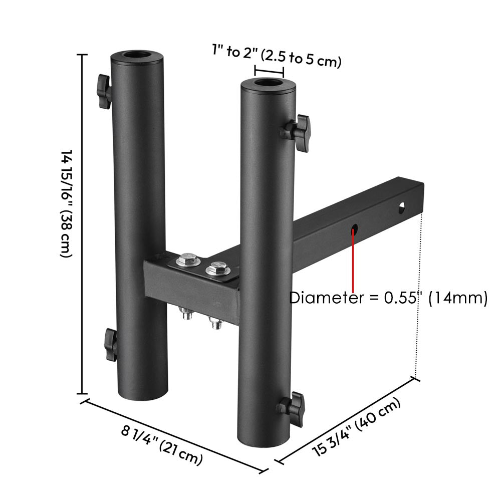 Yescom Hitch Mount Dual Flag Pole Holder for 2