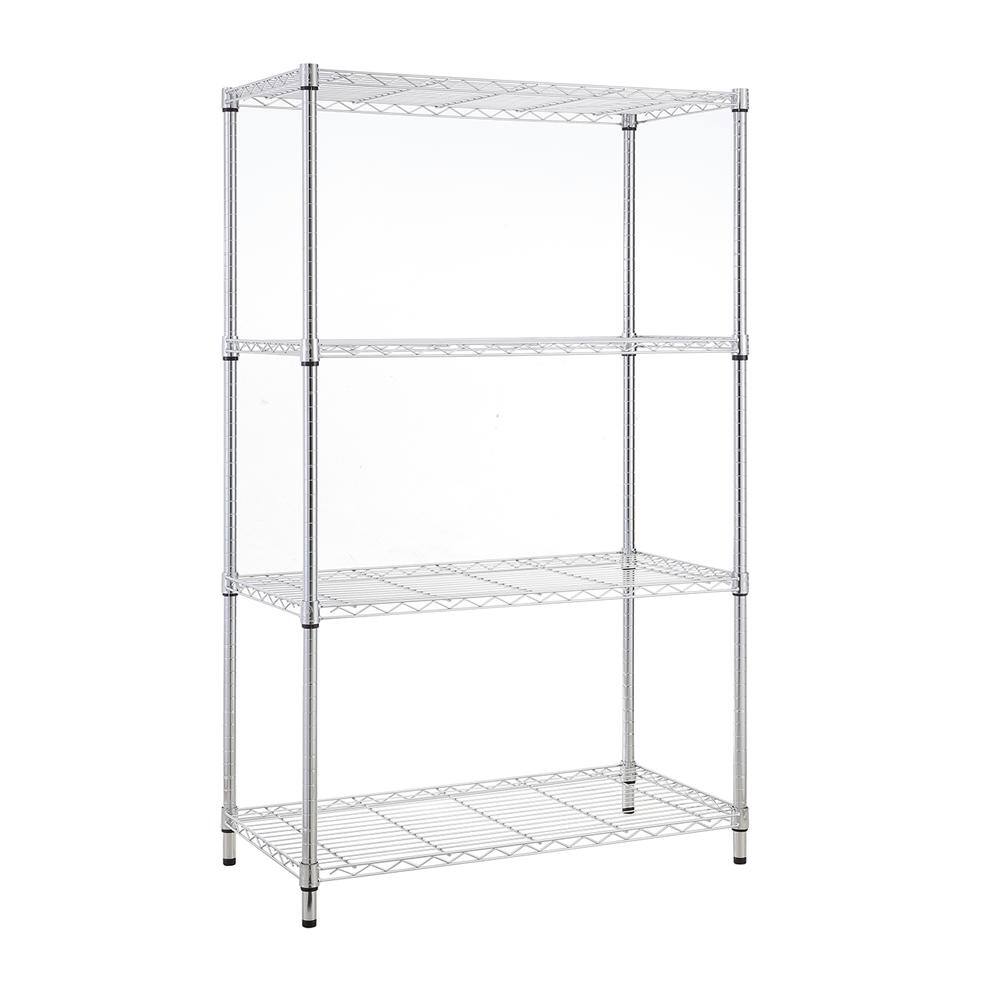 mzg 4-Tier Chrome Utility Wire Shelving Unit (18 in. x 59 in. x 36 in.) E4590150OH401LB